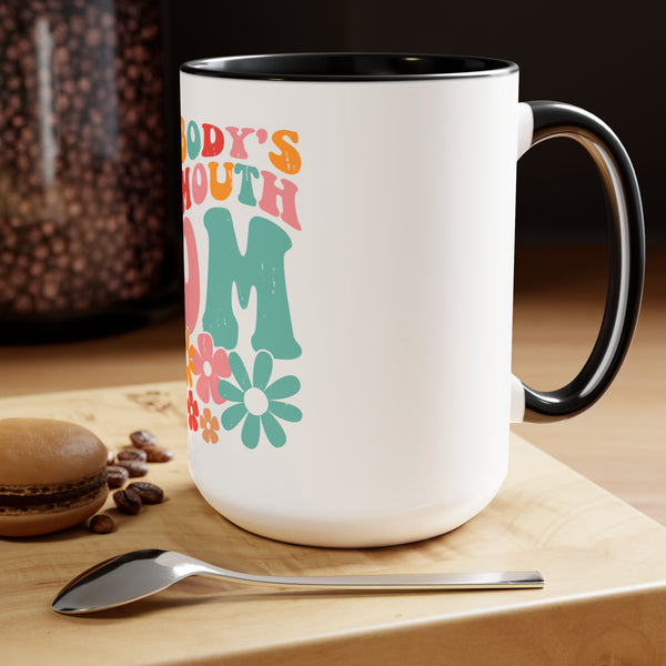"Somebody Loud Mouth Mom" Mother's Day Two-Tone Coffee Mugs Cup, 15oz