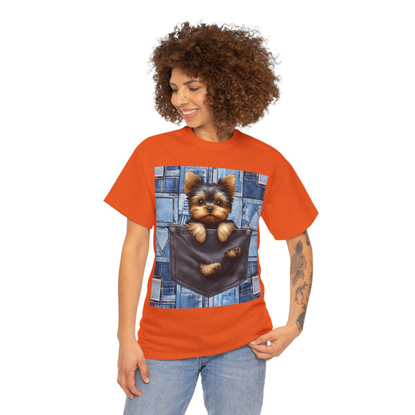 "Denim Dog Patch" Plus Size Women Heavy Cotton Tee T-shirt