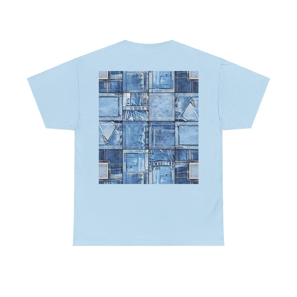 "Denim Dog Patch" Plus Size Women Heavy Cotton Tee T-shirt