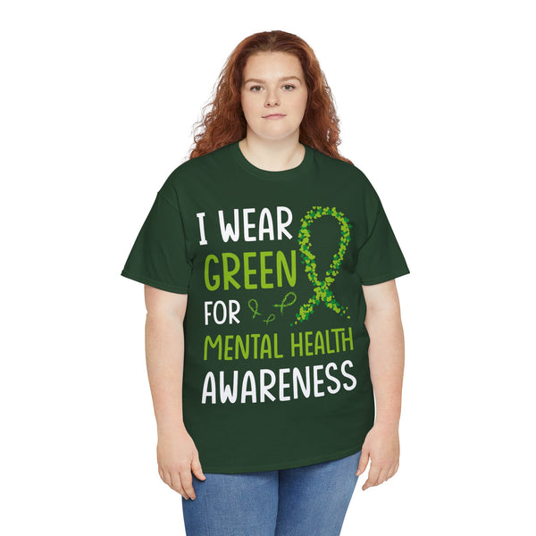 "Mental Health Awareness" Woman Crewneck T-Shirt: Focus on the Good - Unisex Heavy Cotton Tee