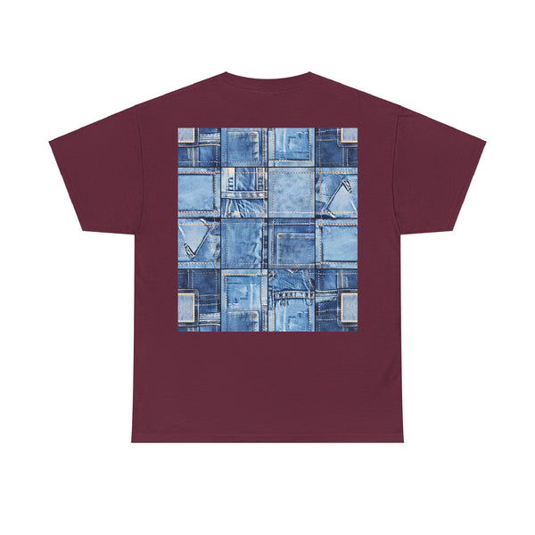 "Denim Dog Patch" Plus Size Women Heavy Cotton Tee T-shirt