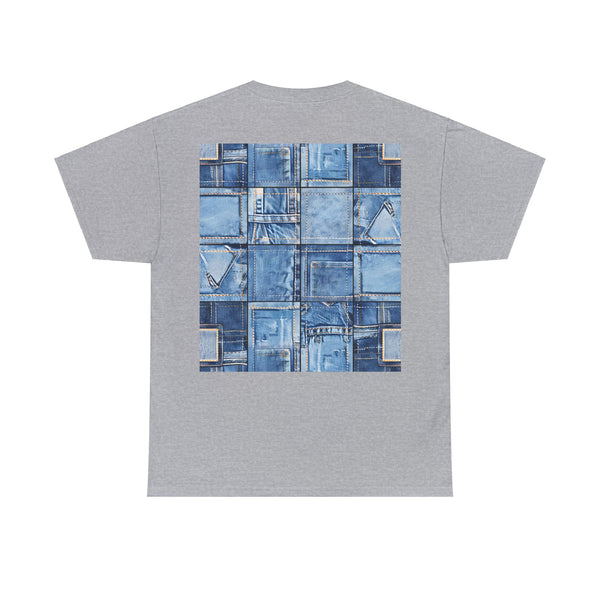 "Denim Dog Patch" Plus Size Women Heavy Cotton Tee T-shirt