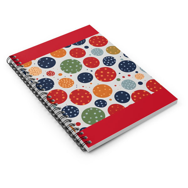 Red Big Dots Spiral Notebook - Ruled Line