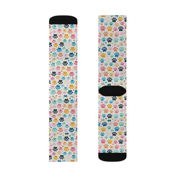 Dog Paw Print Sublimation Woman Socks