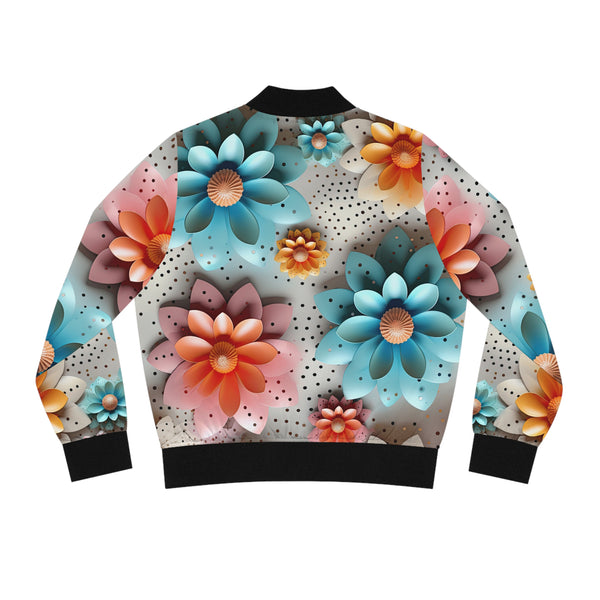 Flowers Polka Dots Women's Bomber Jacket