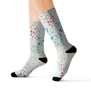 White Polka Dots Sublimation Woman Socks