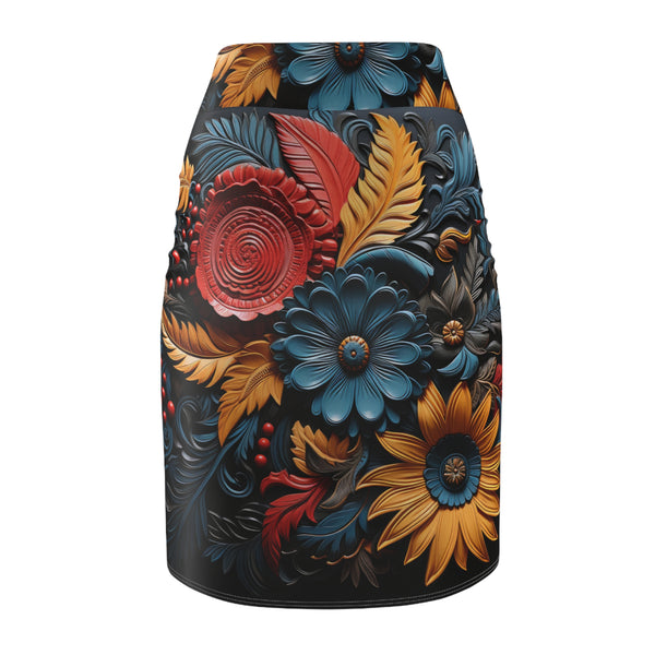 3D Flowers Women's Pencil Skirt