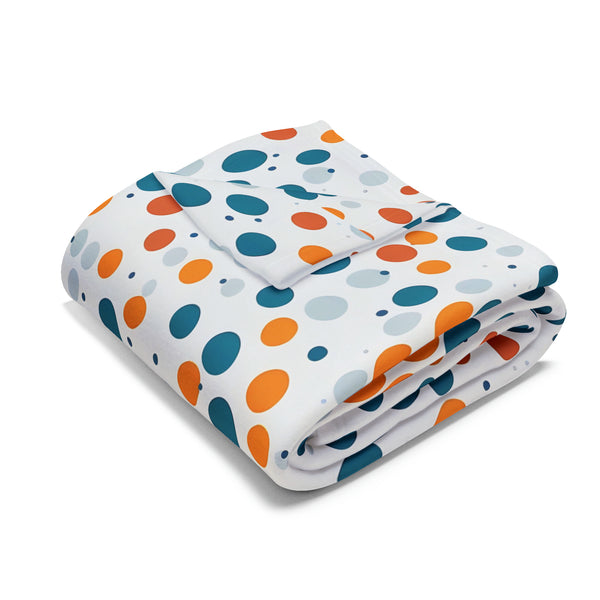 Spring Polka Dots Arctic Fleece Throw Blanket