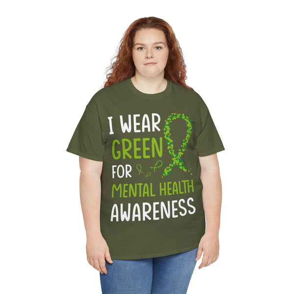 "Mental Health Awareness" Woman Crewneck T-Shirt: Focus on the Good - Unisex Heavy Cotton Tee