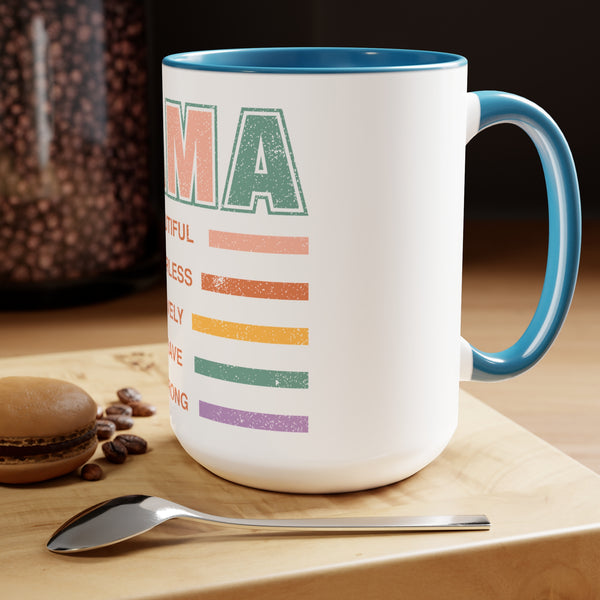Mama Beautiful Mother's Day Two-Tone Coffee Mugs Cup, 15oz