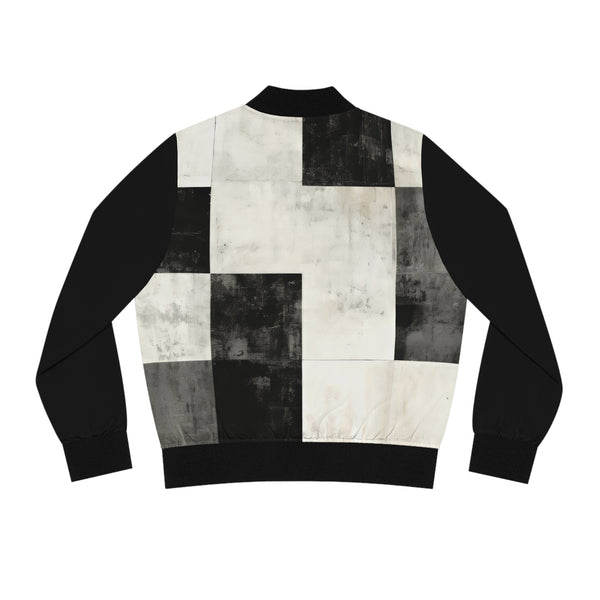 Black & White Checkered Women's Bomber Jacket
