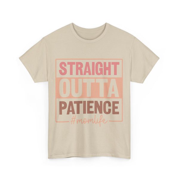"Straight Outta Patience - Mom Life" Plus Size Women Heavy Cotton Tee T-Shirt