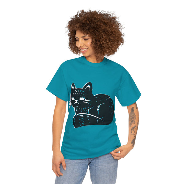 "Black Cat" Plus Size Women Heavy Cotton Tee T-Shirt
