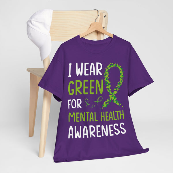 "Mental Health Awareness" Woman Crewneck T-Shirt: Focus on the Good - Unisex Heavy Cotton Tee