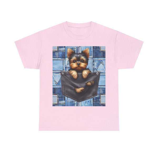 "Denim Dog Patch" Plus Size Women Heavy Cotton Tee T-shirt