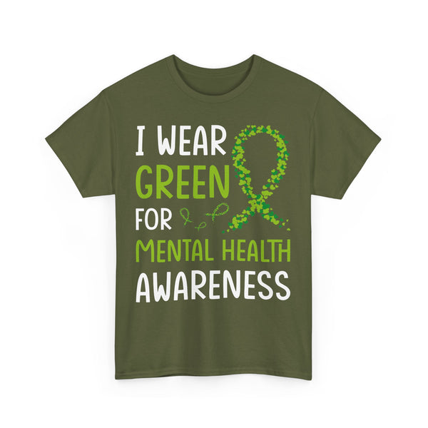 "Mental Health Awareness" Woman Crewneck T-Shirt: Focus on the Good - Unisex Heavy Cotton Tee