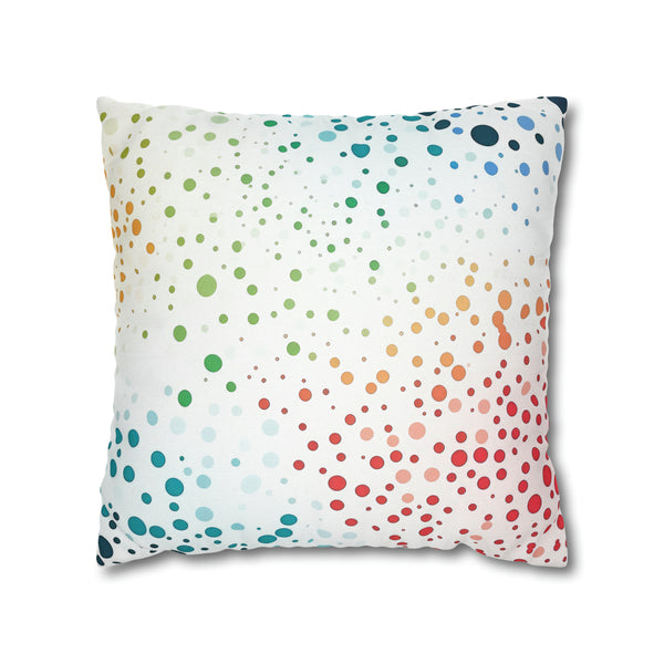 White Polka Dots Spun Polyester Square Pillowcase