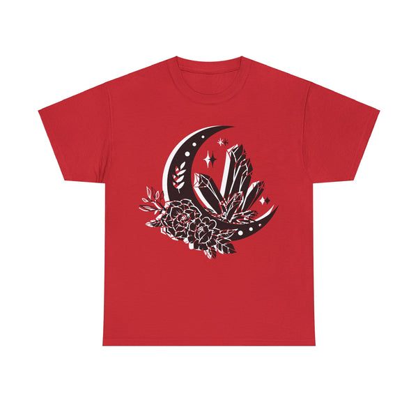 "Crystal, Flowers & Moon" Plus Size Women Heavy Cotton Tee T-shirt