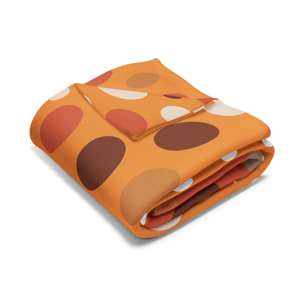 Large Warm Color Polka Dots Arctic Fleece Throw Blanket