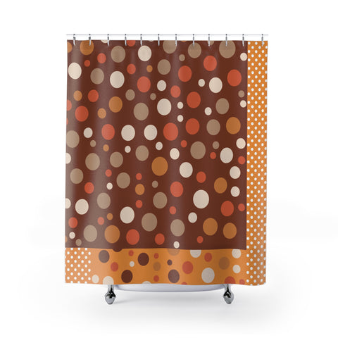 Warm Color Polka Dots Shower Curtains