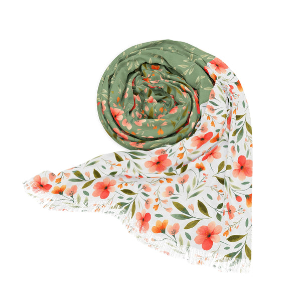 Spring Floral Woman Light Scarf