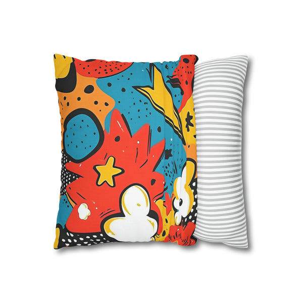 Cartoon Spun Polyester Square Pillowcase