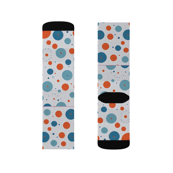 White Polka Dots Sublimation Woman Socks