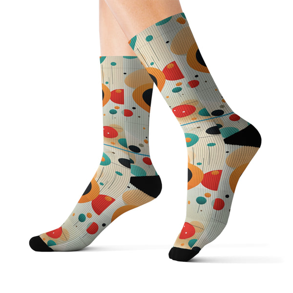 Dynamic Polka Dots Sublimation Woman Socks