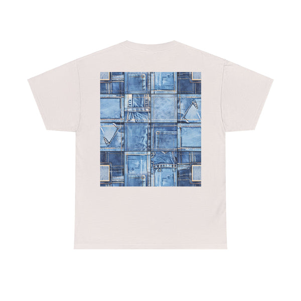 "Denim Dog Patch" Plus Size Women Heavy Cotton Tee T-shirt