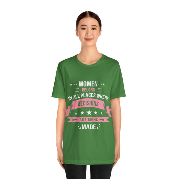 "Women Belong IN All Palaces Where Decisions Are Being Made" Plus Size Woman Jersey Short Sleeve Tee T-Shirt