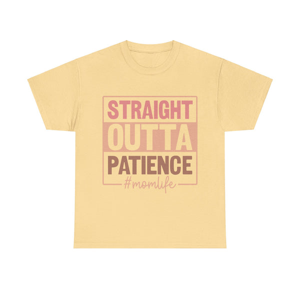 "Straight Outta Patience - Mom Life" Plus Size Women Heavy Cotton Tee T-Shirt