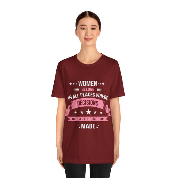 "Women Belong IN All Palaces Where Decisions Are Being Made" Plus Size Woman Jersey Short Sleeve Tee T-Shirt