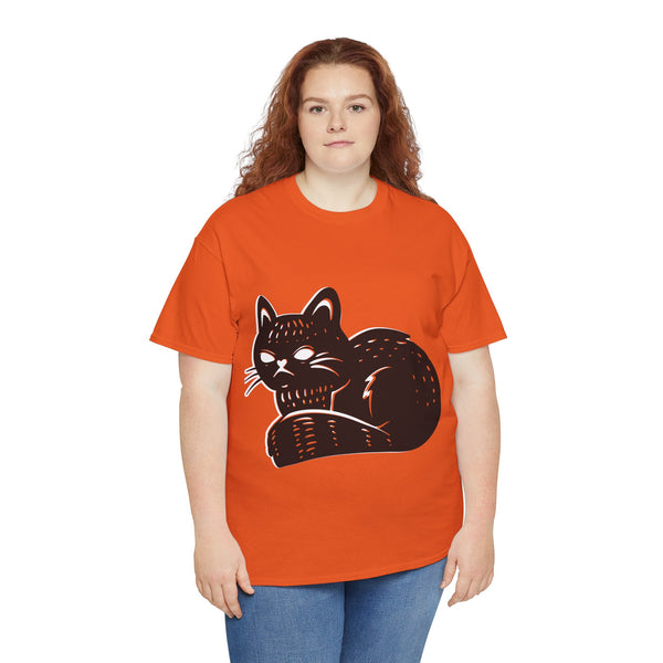 "Black Cat" Plus Size Women Heavy Cotton Tee T-Shirt