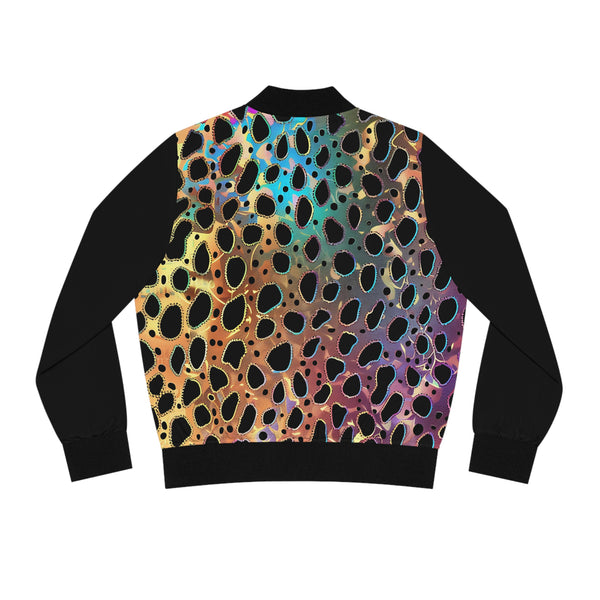 Leopard Gold Women's Bomber Jacket