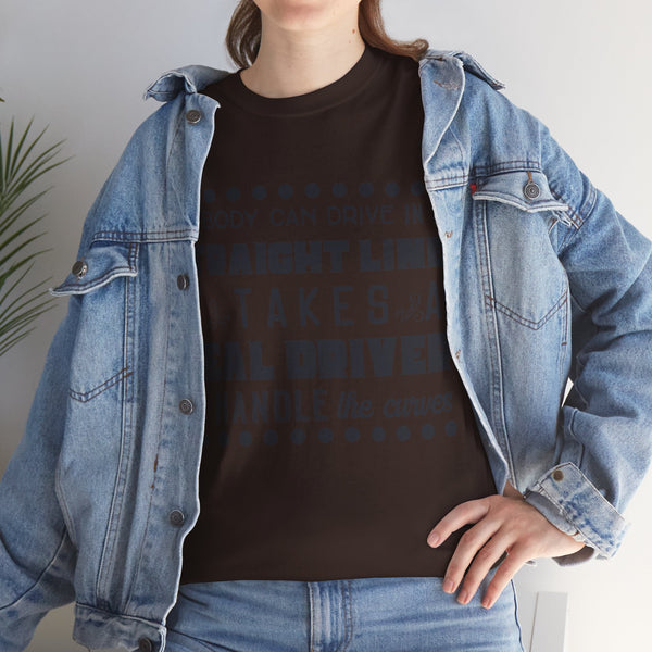 Anyone can Drive, Not handle Curves Plus Size Women Heavy Cotton Tee