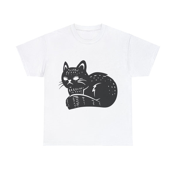 "Black Cat" Plus Size Women Heavy Cotton Tee T-Shirt