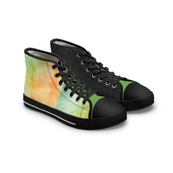 Oil Paint /Black Women's High Top Sneakers