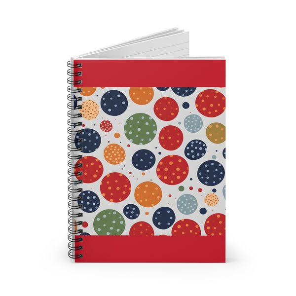 Red Big Dots Spiral Notebook - Ruled Line