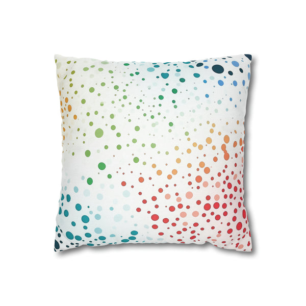 White Polka Dots Spun Polyester Square Pillowcase