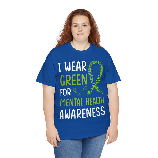 "Mental Health Awareness" Woman Crewneck T-Shirt: Focus on the Good - Unisex Heavy Cotton Tee