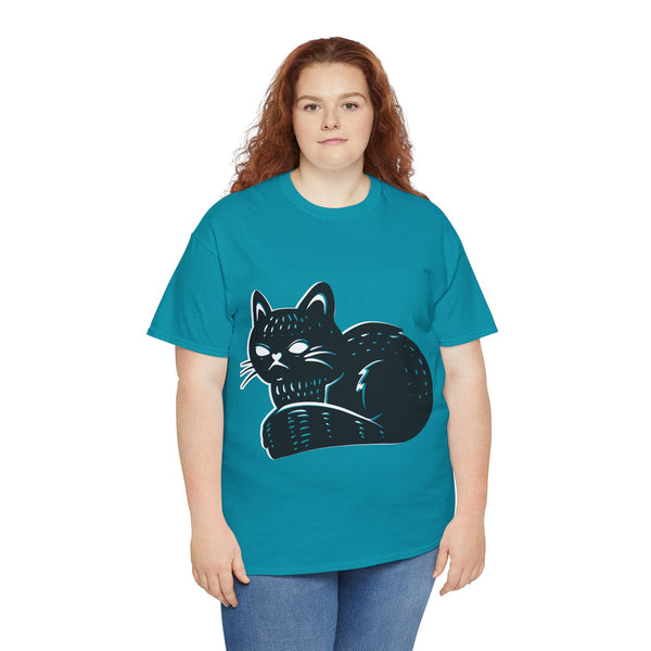 "Black Cat" Plus Size Women Heavy Cotton Tee T-Shirt