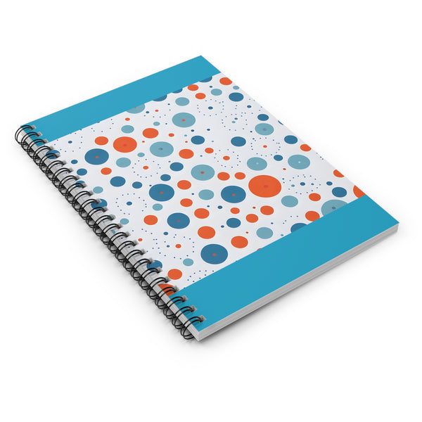 Teal Polka Dots Spiral Notebook - Ruled Line