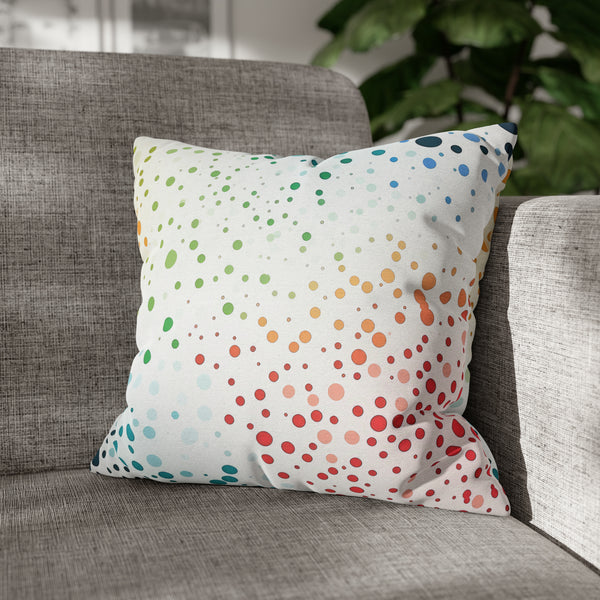 White Polka Dots Spun Polyester Square Pillowcase
