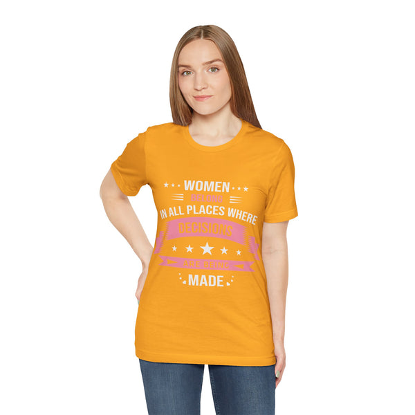 "Women Belong IN All Palaces Where Decisions Are Being Made" Plus Size Woman Jersey Short Sleeve Tee T-Shirt