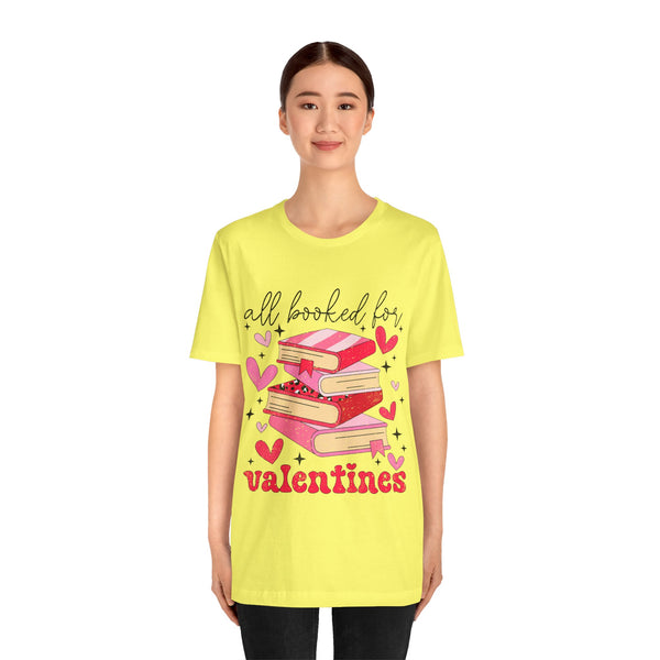 "All books for Valentines"- Woman's Jersey Short Sleeve Tee