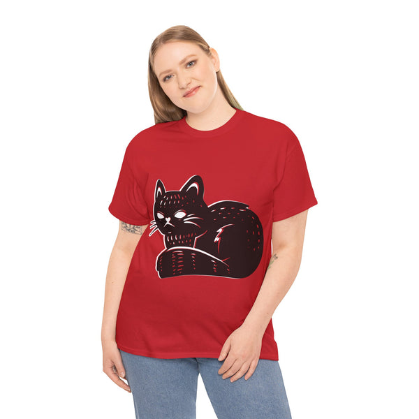 "Black Cat" Plus Size Women Heavy Cotton Tee T-Shirt