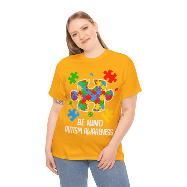 Autism Awareness "Be Kind" Plus Size Women Heavy Cotton Tee