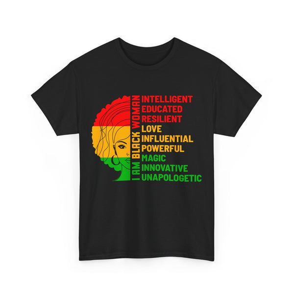 Juneteenth I am a black Woman Plus Size Woman Heavy Cotton Tee