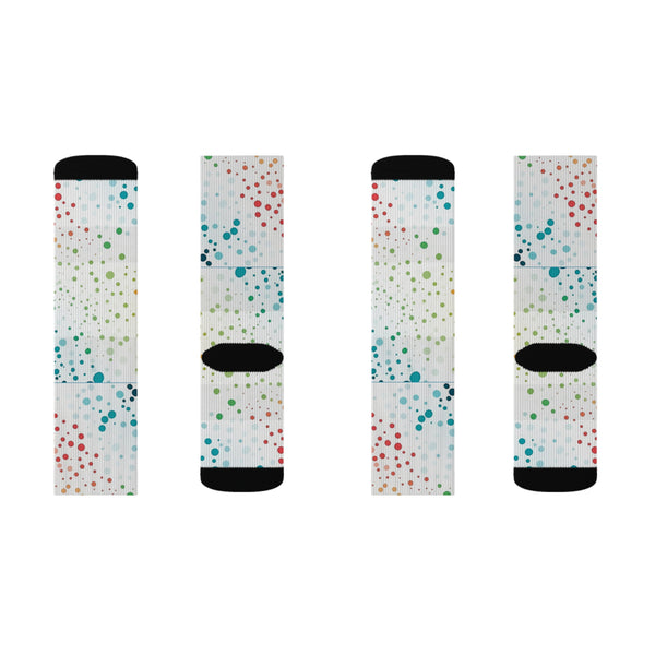 White Polka Dots Sublimation Woman Socks