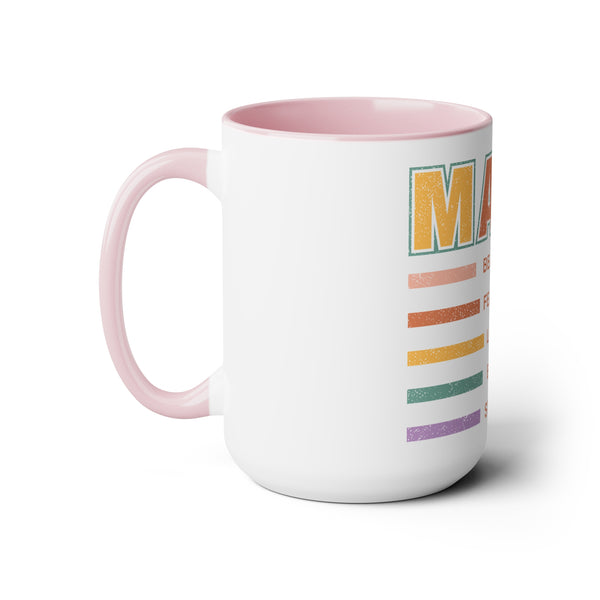 Mama Beautiful Mother's Day Two-Tone Coffee Mugs Cup, 15oz